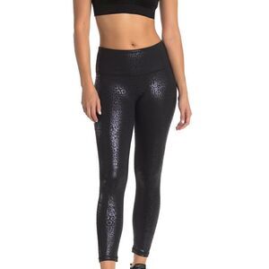 Z By Zella Faux Leather Black Embossed Jeggings Large